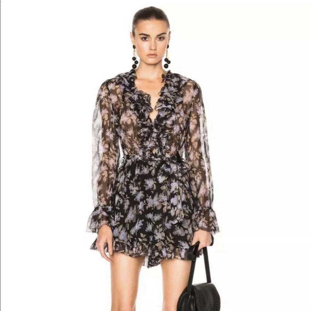 Zimmermann Stranded Ruffle Playsuit Romper AUS 1 S